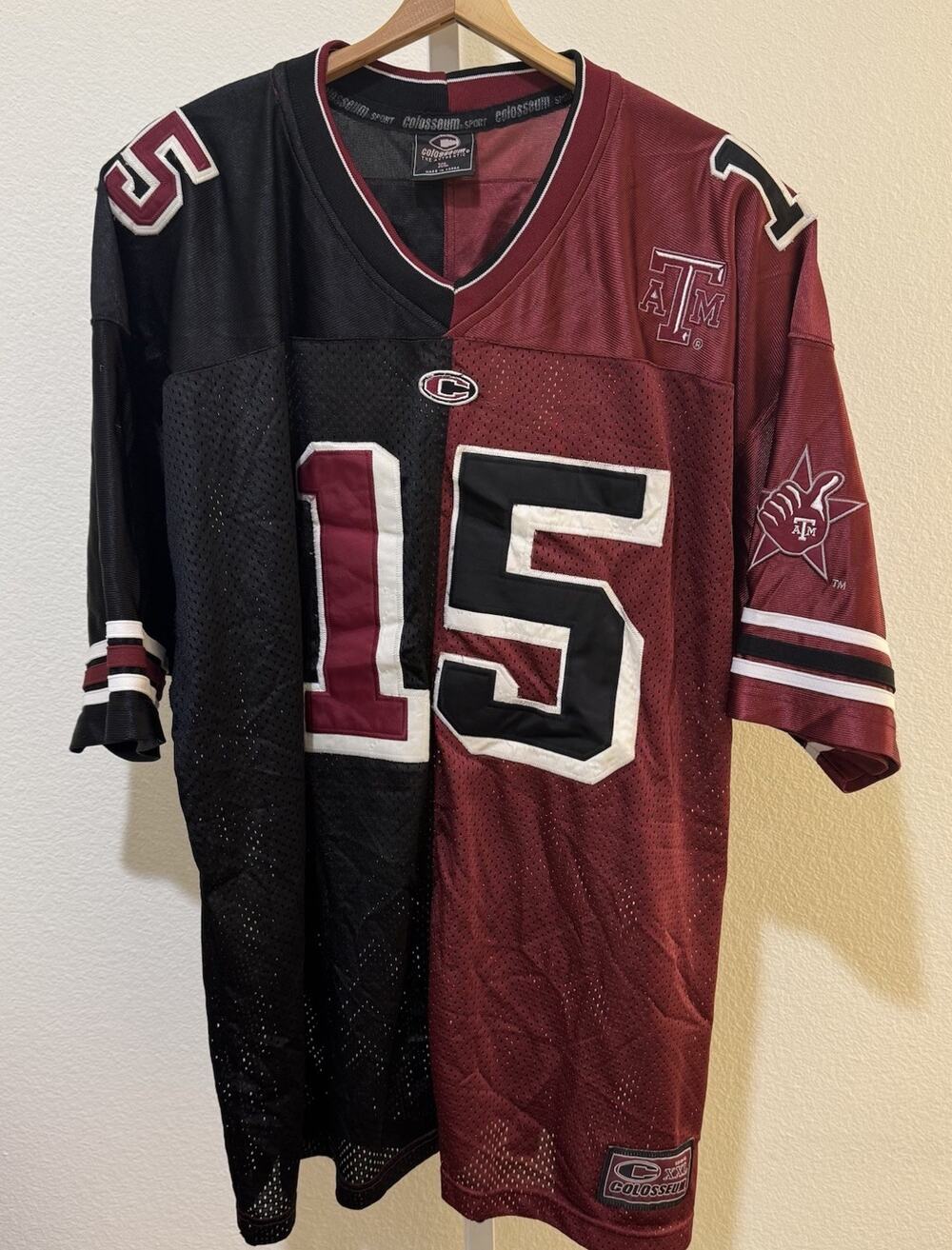 VTG Colosseum Athletics Texas A&M Aggies Jersey #15 XL NCAA Football Gig ‘Em